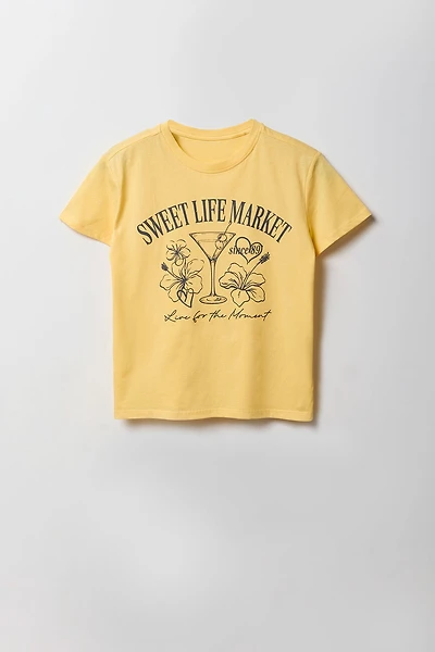 T-shirt carré à imprimé Sweet Life