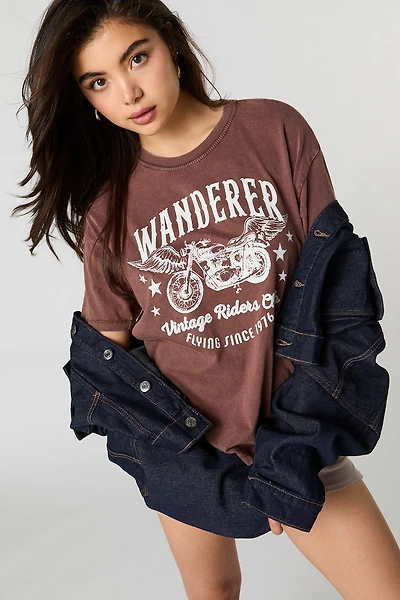 Wanderer Graphic Washed Boyfriend T-Shirt