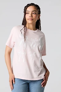 T-shirt coupe garçonne à imprimé de boucle
