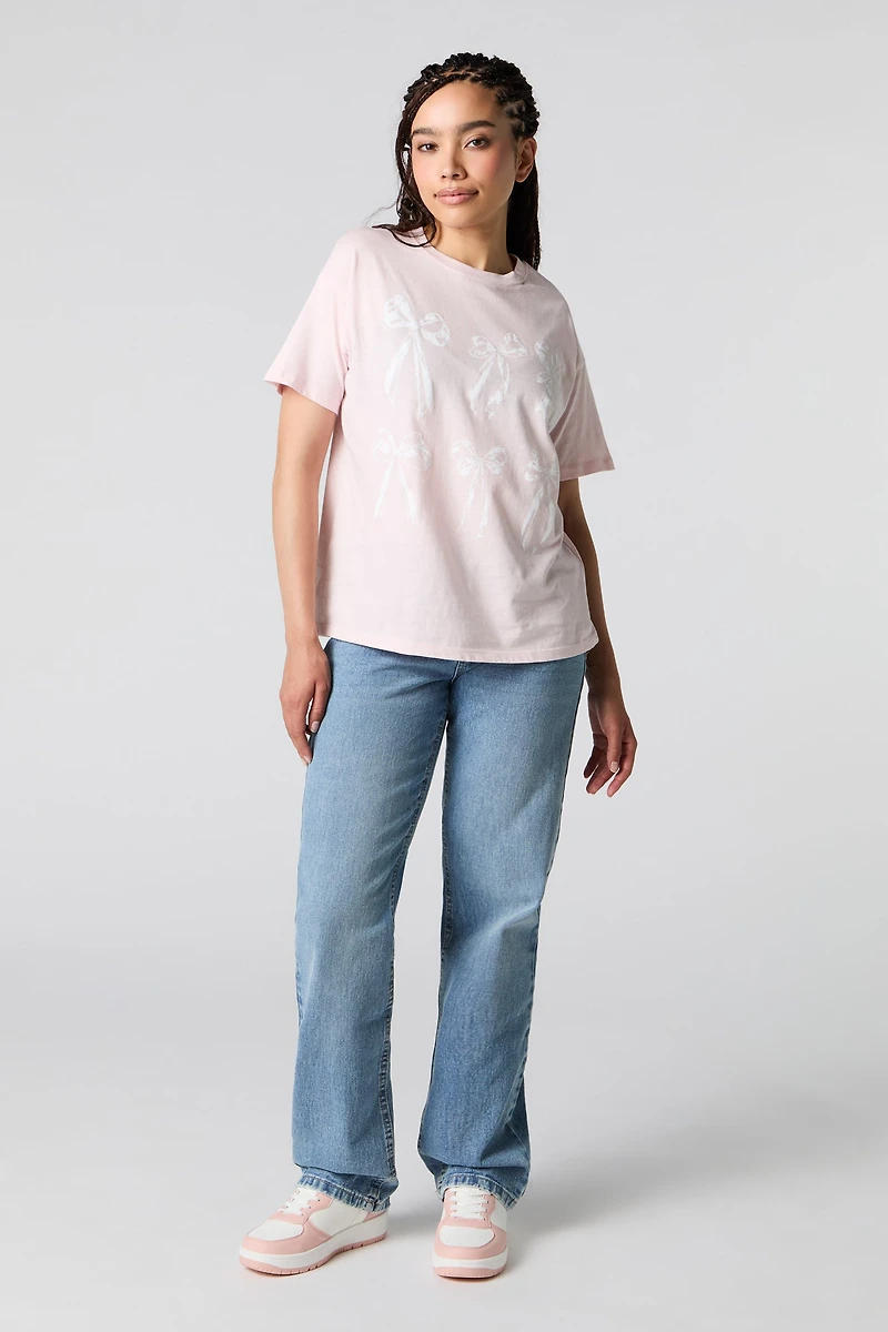 T-shirt coupe garçonne à imprimé de boucle