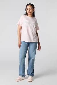 T-shirt coupe garçonne à imprimé de boucle