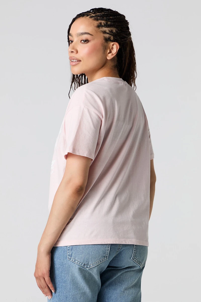 T-shirt coupe garçonne à imprimé de boucle