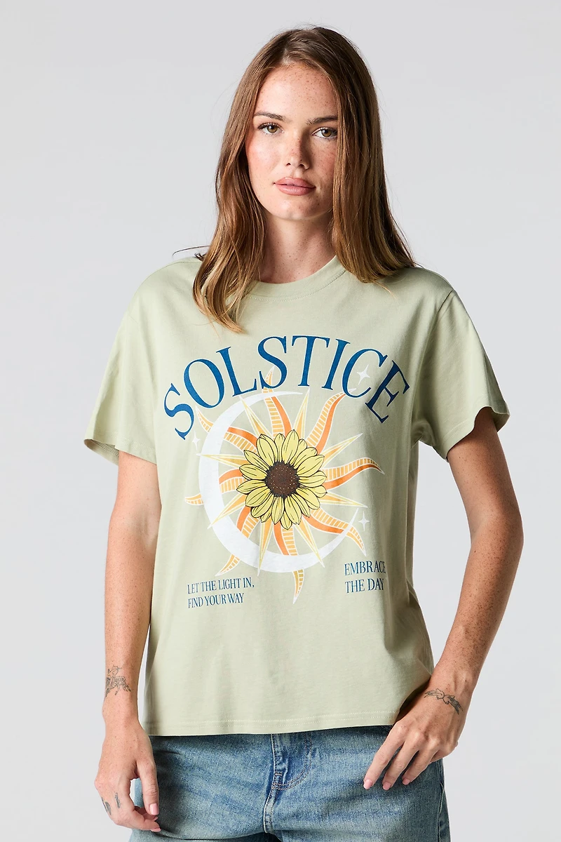 T-shirt de coupe garçonne à imprimé Solistice