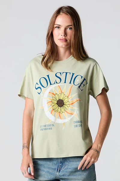 T-shirt de coupe garçonne à imprimé Solistice