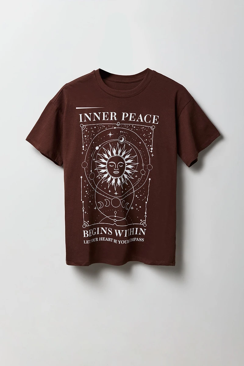 T-shirt de coupe garçonne à imprimé Mystic