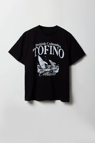 T-shirt coupe garçonne à imprimé Tofino