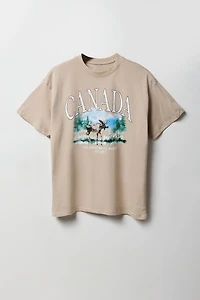 T-shirt coupe garçonne à imprimé Canada