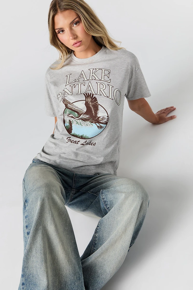 Lake Ontario Graphic Boyfriend T-Shirt