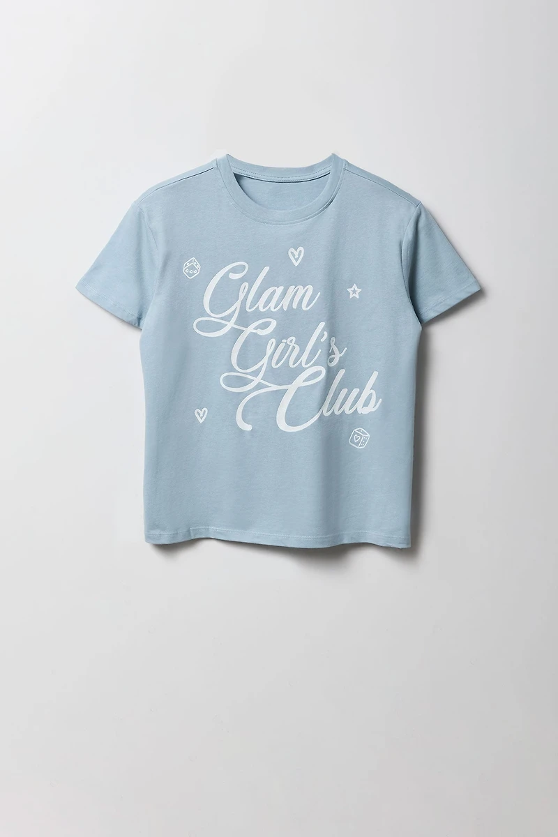 T-shirt carré à imprimé Girls Glam Club