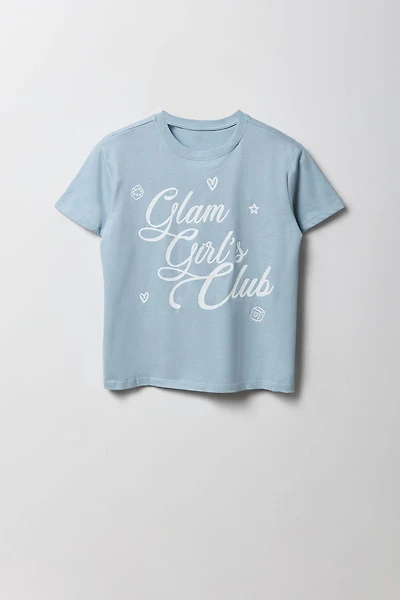 T-shirt carré à imprimé Girls Glam Club
