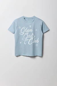 T-shirt carré à imprimé Girls Glam Club