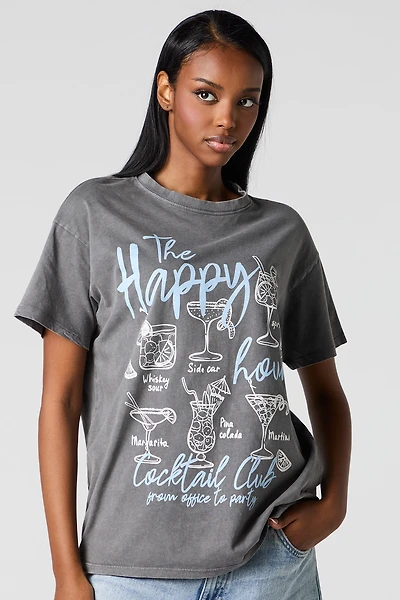 Happy Hour Graphic Washed T-Shirt