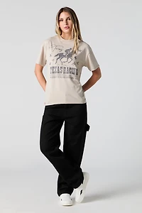 T-shirt de coupe garçonne à imprimé Texas Racing