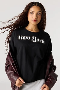 Rhinestone Graphic Boyfriend T-Shirt