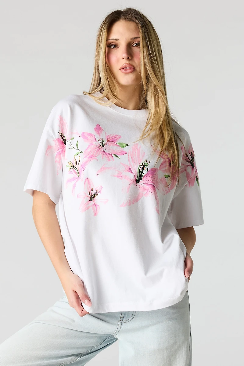 T-shirt de coupe garçonne imprim
