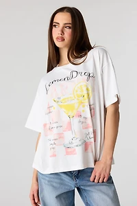 T-shirt de coupe garçonne à imprimé Cocktail