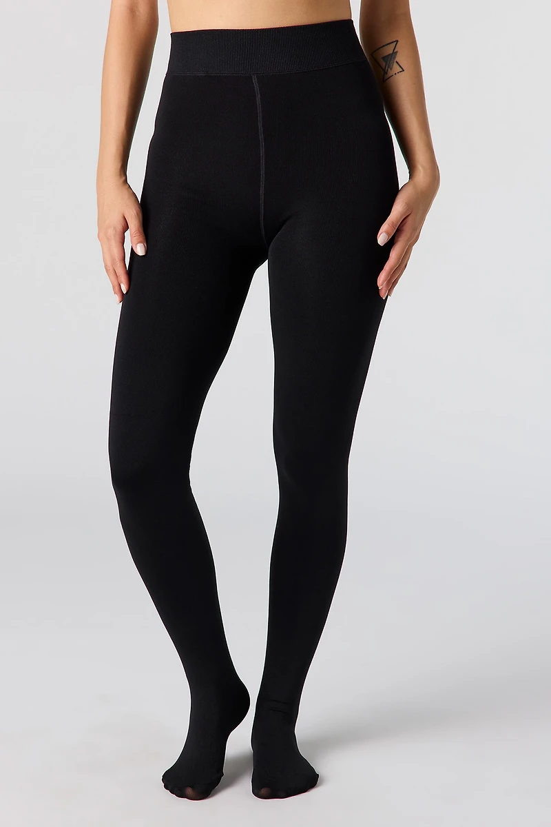 Bas collants doublés de similifourrure