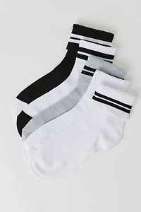 Chaussettes un quart à revers rayé (paquet de 5)