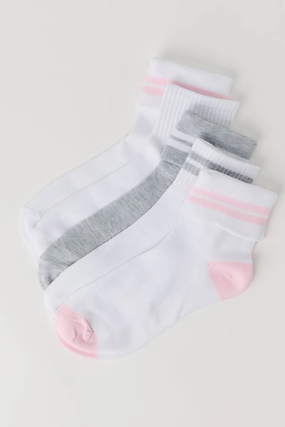 Chaussettes un quart à revers rayé (paquet de 5)