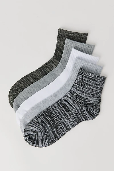 Marled Quarter Socks (5 Pack)