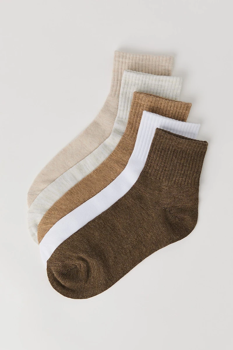 Marled Quarter Socks (5 Pack)