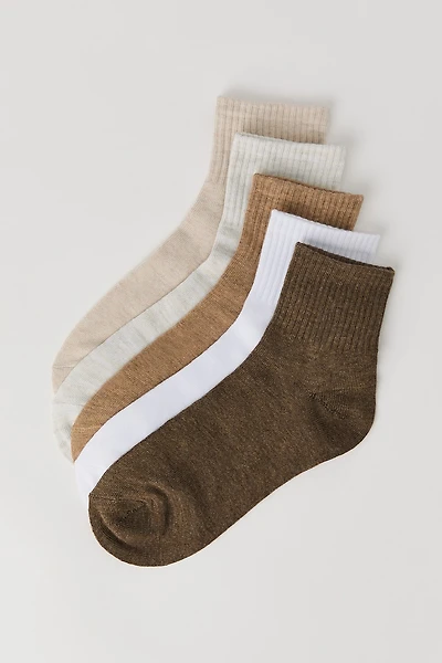 Marled Quarter Socks (5 Pack)