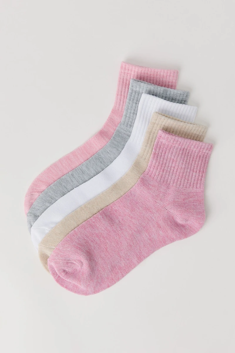 Marled Quarter Socks (5 Pack)