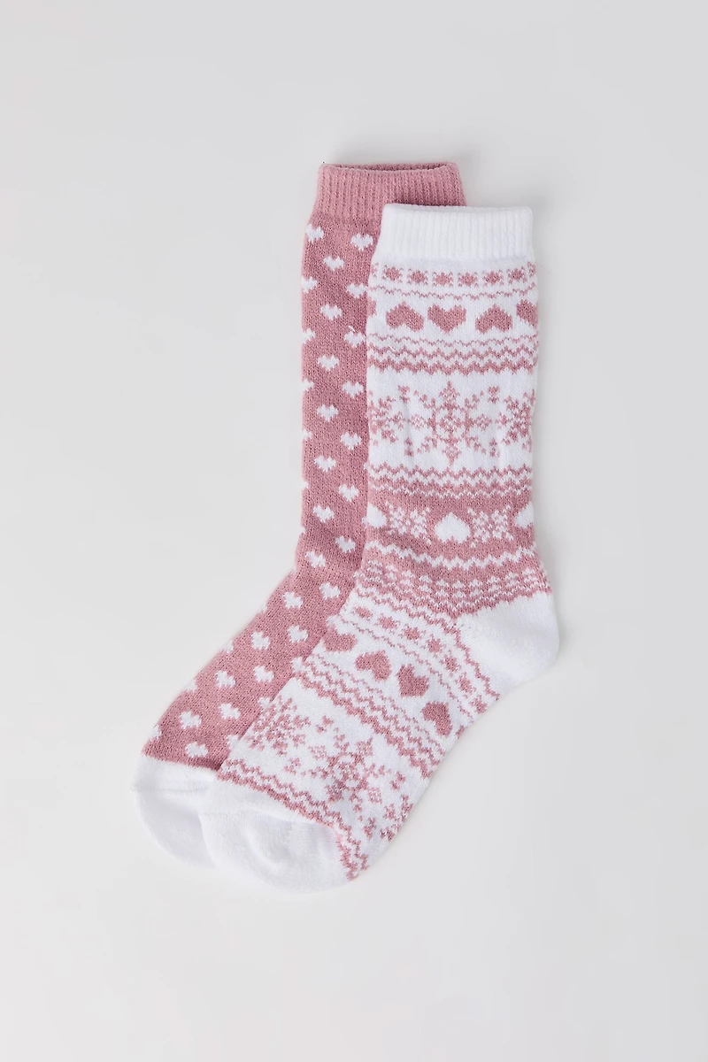 Chaussons en tricot jacquard (2 paires)