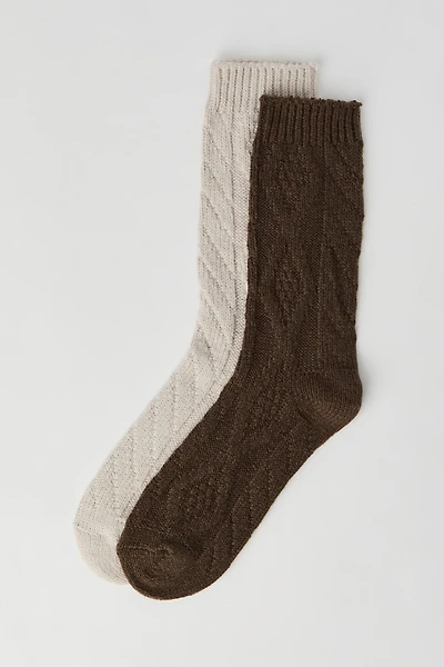 Soft Cable Knit Socks (2 Pack)