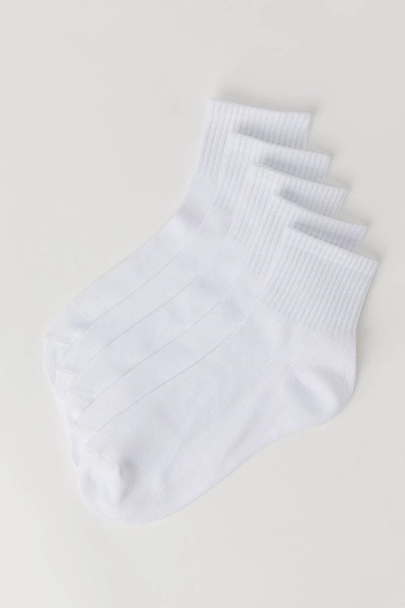 Chaussettes un quart unies (paquet de 5)
