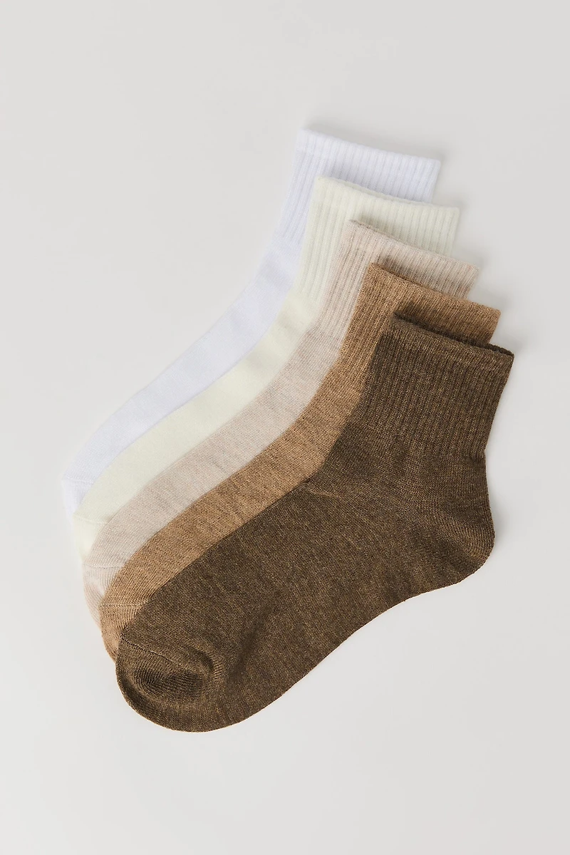 Solid Quarter Socks (5 Pack)