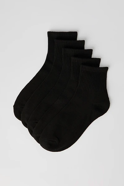 Ribbed Cuff Quarter Socks (5 Pack)