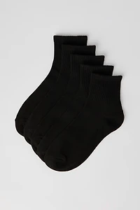Ribbed Cuff Quarter Socks (5 Pack)