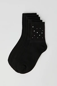 Rhinestone Socks (5 Pack)