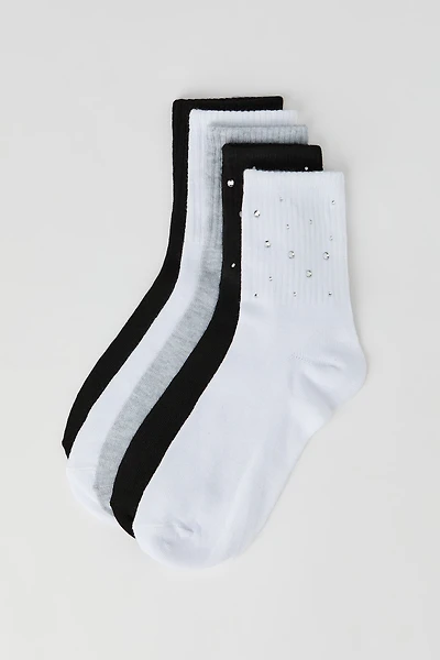 Rhinestone Socks (5 Pack)