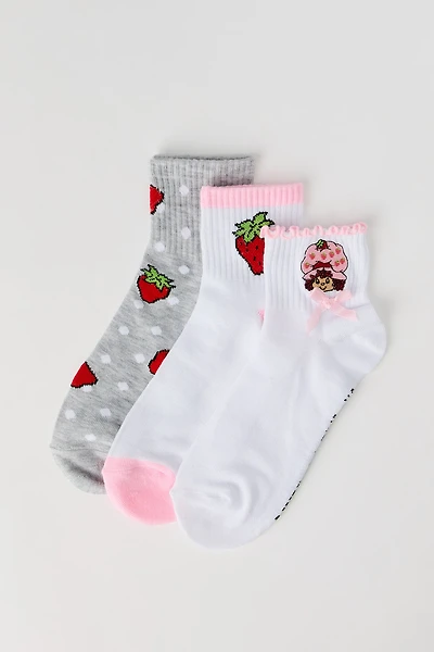 Strawberry Shortcake Quarter Socks (3 Pack)