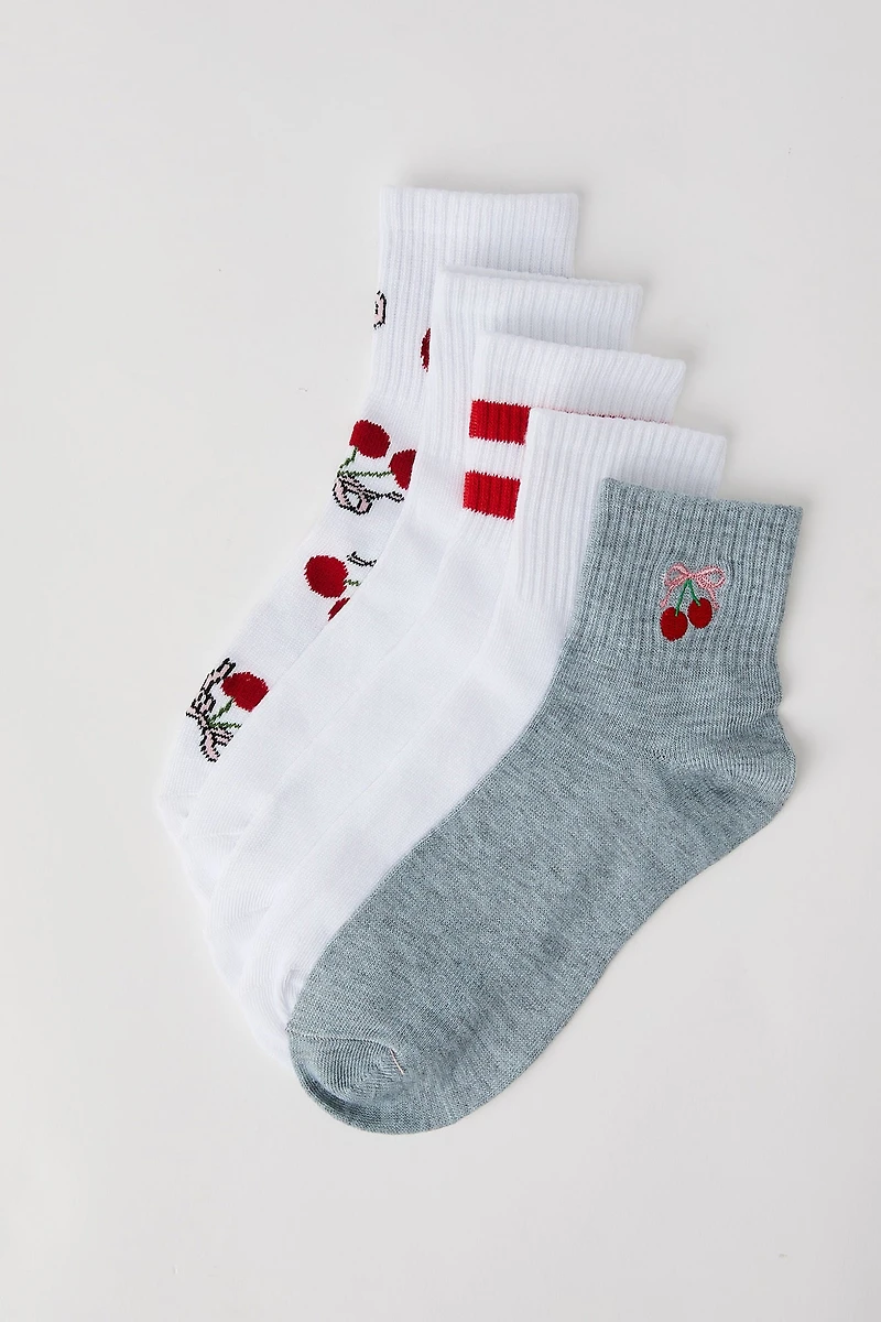 Cute Assorted Quarter Socks (5 Pack)
