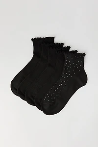 Rhinestone Ruffle Socks (5 Pack)
