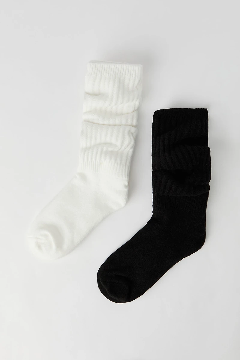 Slouchy Ribbed Socks (2 Pack)