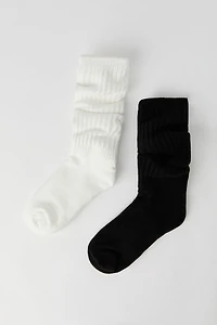 Slouchy Ribbed Socks (2 Pack)