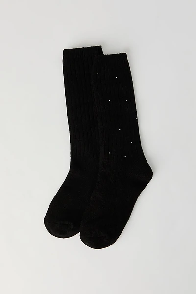 Rhinestone Slouchy Knit Socks (2 Pack)