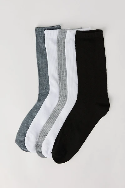Ribbed Crew Socks (5 Pack