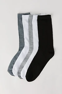 Ribbed Crew Socks (5 Pack