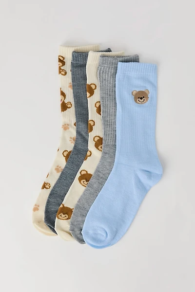 Socquettes à motif d'ours (paquet de 5)