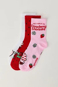 Strawberry Shortcake Quarter Socks (3 Pack