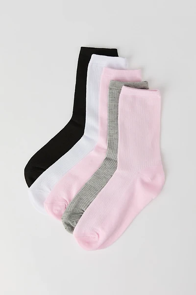 Ribbed Crew Socks (5 Pack