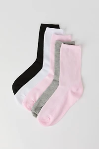 Ribbed Crew Socks (5 Pack