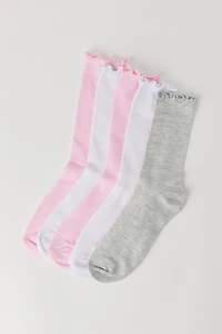 Socquettes à ourlet volanté (5 paires)