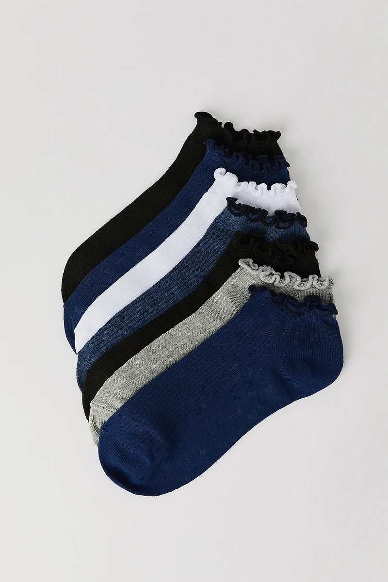 Chaussettes aux chevilles avec bordure volantée (paquet de 7)