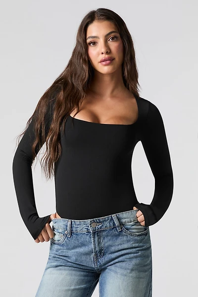 Contour Square Neck Long Sleeve Bodysuit